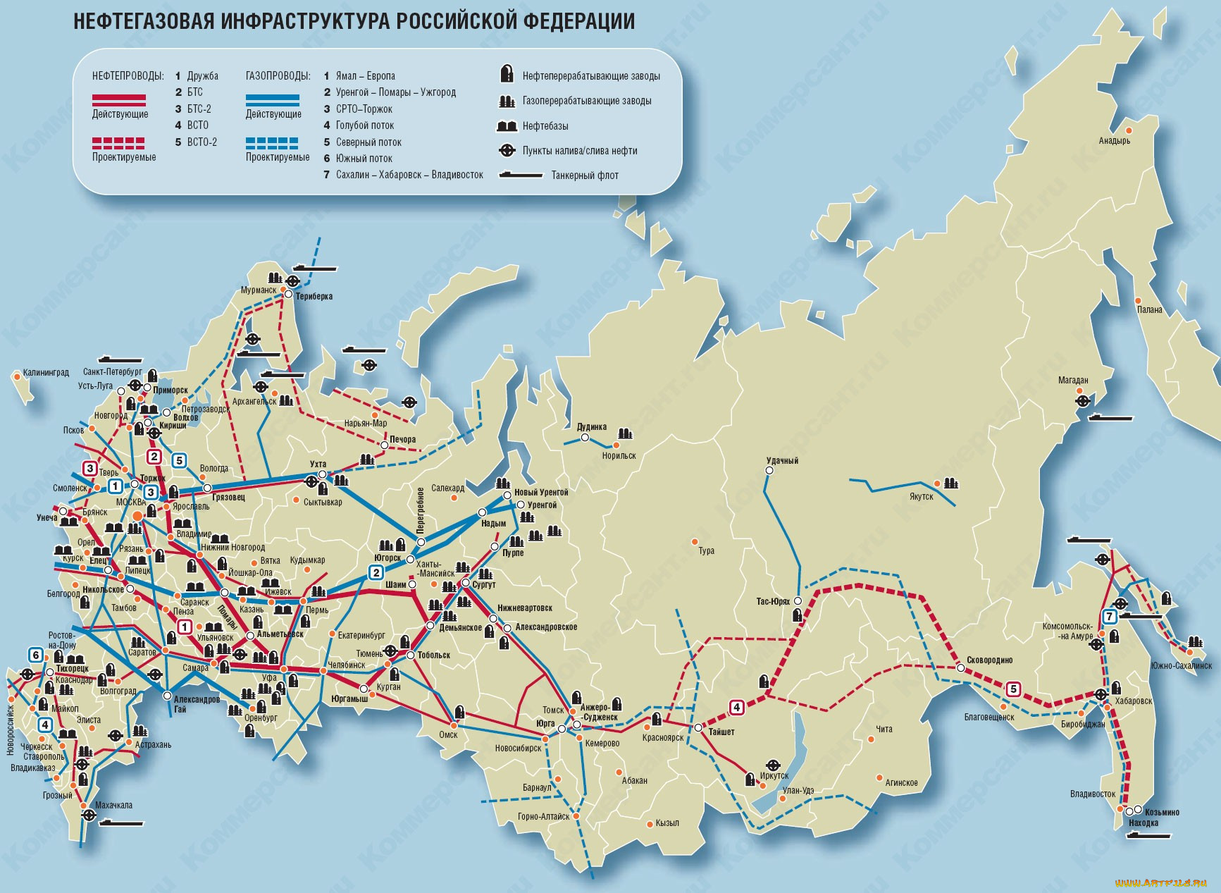 Карта россии с магистралями